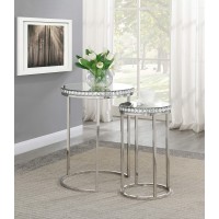 Addison 2piece Round Nesting Table Silver