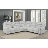 6 Pc Power2 Sectional Transitional Light Grey