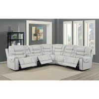 6 Pc Power2 Sectional Transitional Light Grey