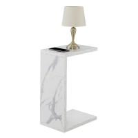 Convenience Concepts Northfield Admiral C End Table Faux White Marble