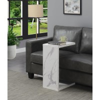 Convenience Concepts Northfield Admiral C End Table Faux White Marble