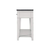 Benjara 55 Inch 3 Drawer Console Table With Bottom Shelf, White, Gray