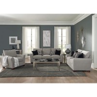 Soft flared arms complement this beautifully tailored frameRelax in comfort with extra plush seatingPremium down alternative wrapped pocket coil seat cushions provide lasting comfortPremium down alternative and foam back cushions provide extra comfort and