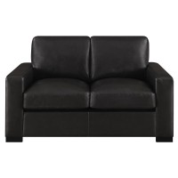 Set includes: One (1) loveseatClassic clean lines are apparent with this timeless track arm in dark brown top grain leatherBoxed seat and back cushions with top stitch detailingPremium eco-friendly down alternative wrapped seat and back cushions for extre