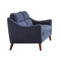 Gano Sloped Arm Upholstered Loveseat Navy Blue