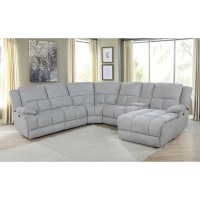 Belize 6Piece Pillow Top Arm Power Sectional Grey