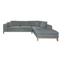 Add a touch of mid-century modern to your space with the Persia CollectionThis sectional has been perfectly paired with two pillowsThis low profile 2-piece sectional is exceptionally tailored in a textured grey fabric accented with contrast blanket stitch