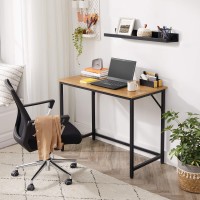 Vasagle Computer Desk Gaming Desk Home Office Desk For Small Spaces 197 X 394 X 295 Inches Industrial Style Metal Frame