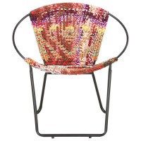 vidaXL Circle Chair Multicolors Chindi Fabric 286609