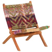 vidaXL Folding Chindi Chair Multicolors Fabric 286608