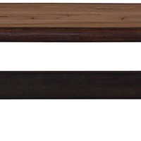 Benjara Farmhouse Dual Tone Wooden Bench With Trestle Base, Brown