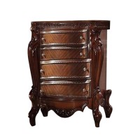 Benjara 5 Drawer Wooden Chest With Oversized Scroll Legs, Brown