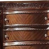 Benjara 5 Drawer Wooden Chest With Oversized Scroll Legs, Brown