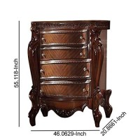 Benjara 5 Drawer Wooden Chest With Oversized Scroll Legs, Brown