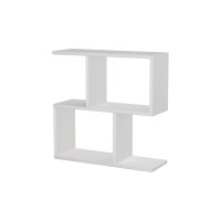 Jv Home Homeania Collection Modern Side Table With Shelves For Storage Decorative Coffee Table For Living Room 24 Inch White