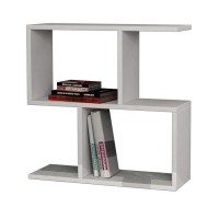 Jv Home Homeania Collection Modern Side Table With Shelves For Storage Decorative Coffee Table For Living Room 24 Inch White