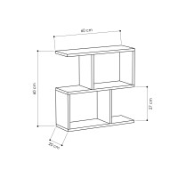 Jv Home Homeania Collection Modern Side Table With Shelves For Storage Decorative Coffee Table For Living Room 24 Inch Dark Brown