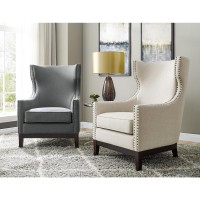 Roswell Linen Accent Chair - Gray