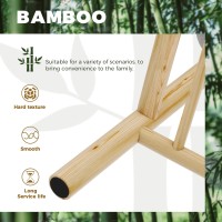 Bamworld Coat Rack Shoe Bench For Entryway, Hall Tree Bench With Storage, Bamboo 3-In-1 Design