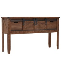 vidaXL Console Table Solid Fir Wood 51.8x14x29.5 Brown