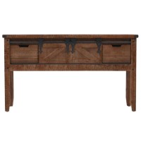 vidaXL Console Table Solid Fir Wood 51.8x14x29.5 Brown