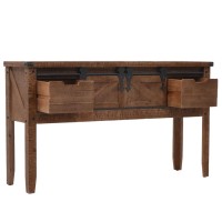 vidaXL Console Table Solid Fir Wood 51.8x14x29.5 Brown