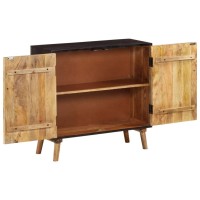 Vidaxl Sideboard, Buffet Cabinet With Storage, Sideboard Console Cabinet For Kitchen Living Room Entryway, Industrial Style, Solid Wood Mango