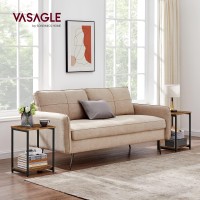 Vasagle Side Tables Set Of 2, Small End Table, Nightstand For Living Room, Bedroom, Office, Bathroom, Rustic Brown And Black Ulet272B01