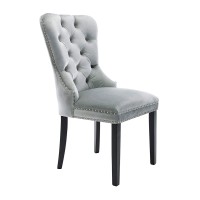 Better Home Products Lisa Velvet Upholstered Tufted Dining Chair Set In Gray