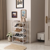 Homefort Shoe Rack 5Tier Shoe Storage Shelf Industrial Shoe Tower Narrow Shoe Organizer For Closet Entryway Small Shoe Rack