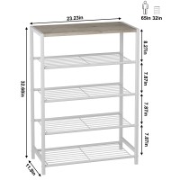 Homefort Shoe Rack 5Tier Shoe Storage Shelf Industrial Shoe Tower Narrow Shoe Organizer For Closet Entryway Small Shoe Rack