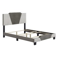 Boyd Sleep Tuscany Upholstered Geometric Brown And Taupe Linen Platform Bed Frame  Queen