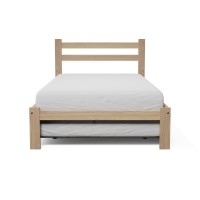 Twin Trundle Bed Wooden Bed Solid Pine Wood With Slats Support Unfinished Single Wooden Bed Frame Suitable For Bedroom And Wheeled Trundle Bed