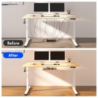 Flexispot En2 Wholepiece Bamboo Standing Desk With Clamp Power Strip 48 X 24 Electric Stand Up Height Adjustable Desk With Cab