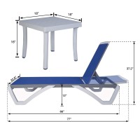 Kozyard Patio Chaise Lounge Chair Full Flat Alumium Resin Legs Outdoor Reclining Adjustable Chair For Sunbathing Beach Pa