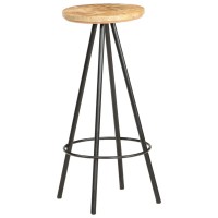 vidaXL 2X Solid Rough Mango Wood Bar Stool Kitchen Counter Pub Indoor Furniture Dinette Dinner Dining Living Room Side Chairs Stools