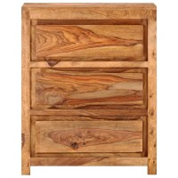 vidaXL Drawer Cabinet, Chest of Drawers for Bedroom Living Room, Side Cabinet with 3 Drawers, Storage Sideboard, Farmhouse, Solid Sheesham Wood