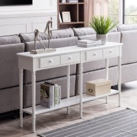 Leick Home Coastal Two Drawers Console Table, 11D X 58W X 31.5H In, Orchid White