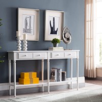 Leick Home Coastal Two Drawers Console Table, 11D X 58W X 31.5H In, Orchid White