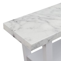 Convenience Concepts Newport V Console Faux White Marblewhite