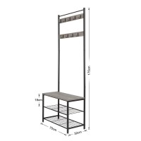 Meerveil Coat Rack Stand, 70 X 32 X 175 Cm, Gray