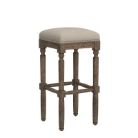 Ball & Cast Pub Height Bar Stools Upholstered Pub Stool Weathered Oak Finish 30