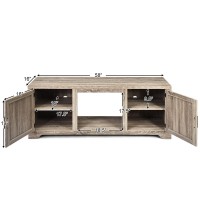 Dortala Tv Stand With Storage, Multipurpose Entertainment Center W/ 2 Doors For Up To 65