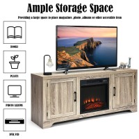 Dortala Tv Stand With Storage, Multipurpose Entertainment Center W/ 2 Doors For Up To 65