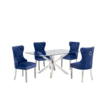 Contemporary Glass 5pc Dining Set