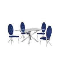 Contemporary Glass 5pc Dining Set