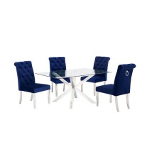 Contemporary Glass 5pc Dining Set