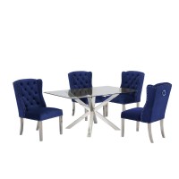 Contemporary Glass 5pc Dining Set