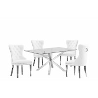 Contemporary Glass 5pc Dining Set