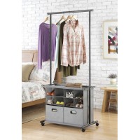 Whitmor Rolling Closet Organizer With Shelves Drawers Grey